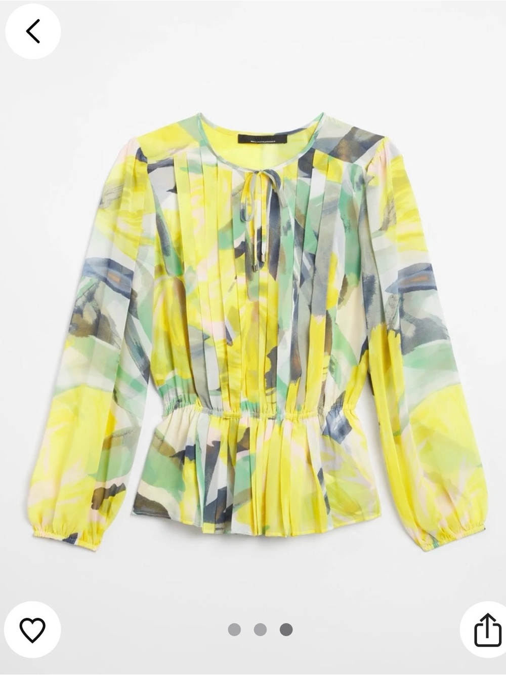 White House Black Market: XS Lightweight Sunny Floral Chiffon Blouse